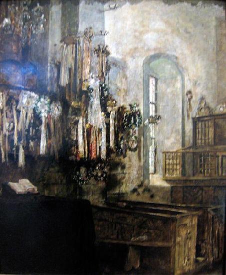 Arthur Ahnert Interior of Wilhelmshausen church oil painting image